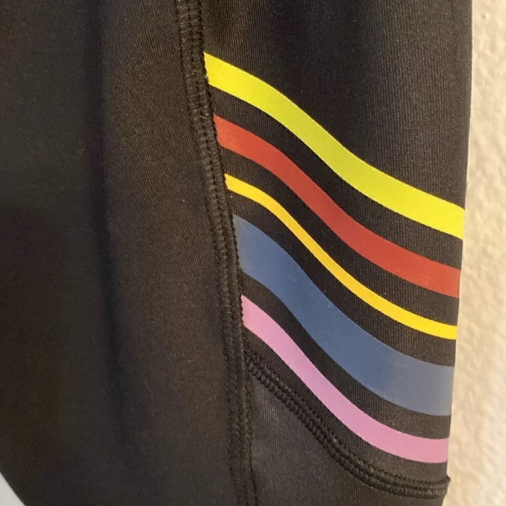 Splendid Studio Core Strip Leggings Black Size Small